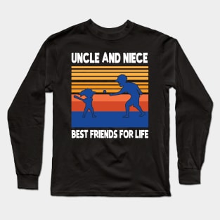 Uncle Niece Playing Baseball Together Best Friends For Life Happy Father Mother Day Long Sleeve T-Shirt